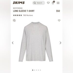 NWT Skims Boyfriend Long Sleeve T Shirt